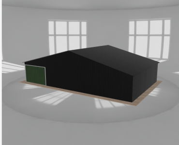 Garaż blaszany 12x7.5m jednostanowiskowy dwuspadowy Czarny