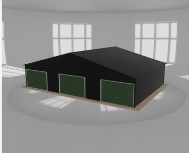 Garaż blaszany 12x8.5m trzystanowiskowy dwuspadowy Czarny