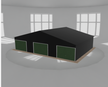 Garaż blaszany 12x9m trzystanowiskowy dwuspadowy Czarny