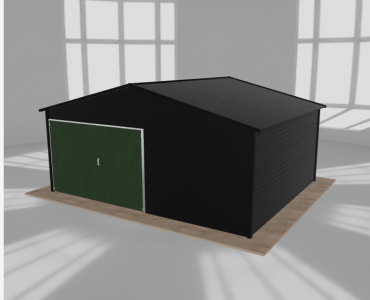 Garaż blaszany 5.5x4.5m jednostanowiskowy dwuspadowy Czarny