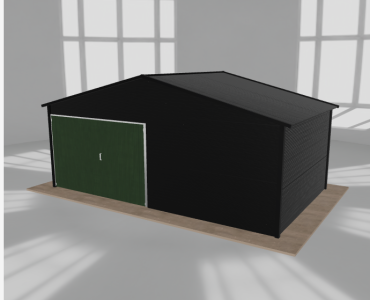Garaż blaszany 6x3.5m jednostanowiskowy dwuspadowy Czarny