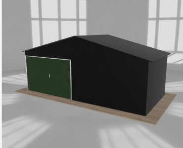 Garaż blaszany 6.5x3m jednostanowiskowy dwuspadowy Czarny