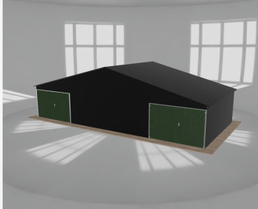 Garaż blaszany 11.5x5.5m dwustanowiskowy dwuspadowy Czarny