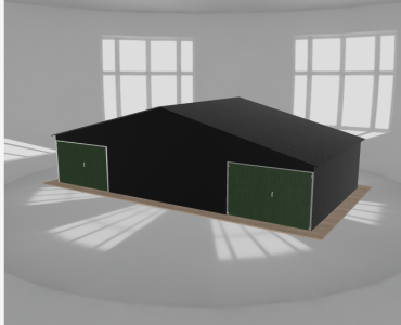 Garaż blaszany 11.5x6m dwustanowiskowy dwuspadowy Czarny