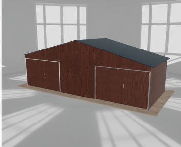 Garaż blaszany 8.5x3.5m dwustanowiskowy
  dwuspadowy Ciemny orzech