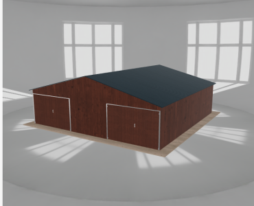 Garaż blaszany 8.5x8.5m dwustanowiskowy
  dwuspadowy Ciemny orzech