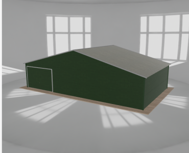 Garaż blaszany 10.5x6m jednostanowiskowy dwuspadowy Zielony