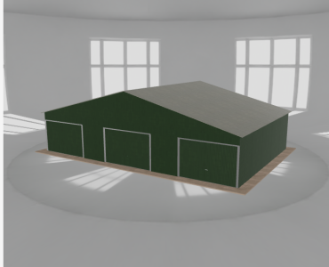 Garaż blaszany 12x8m trzystanowiskowy dwuspadowy Zielony