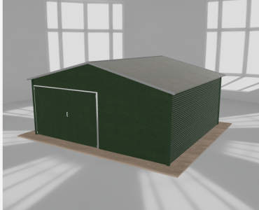Garaż blaszany 5.5x5m jednostanowiskowy dwuspadowy Zielony