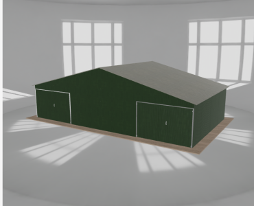Garaż blaszany 10.5x6m dwustanowiskowy dwuspadowy Zielony