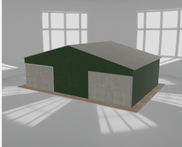 Garaż blaszany 9x6m dwustanowiskowy dwuspadowy Zielony