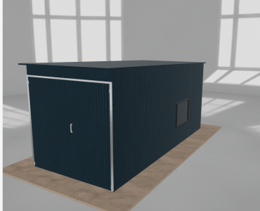 Domek narzędziowy 2x4.5m spad w tył Grafit