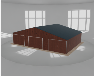 Garaż blaszany 11x8m trzystanowiskowy
  dwuspadowy Ciemny orzech