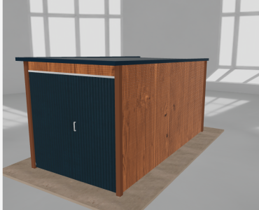 Domek narzędziowy 2x4m spad w tył Złoty dąb