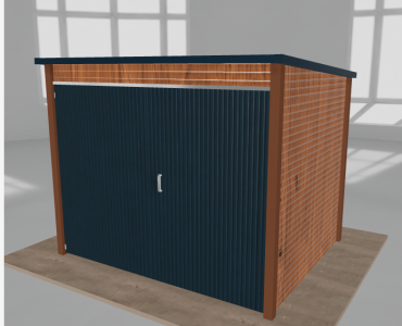 Domek narzędziowy 2.5x2m spad w tył Złoty dąb