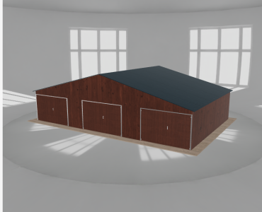 Garaż blaszany 11.5x7.5m trzystanowiskowy
  dwuspadowy Ciemny orzech