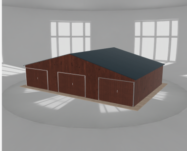 Garaż blaszany 11.5x8m trzystanowiskowy
  dwuspadowy Ciemny orzech