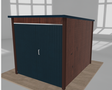 Domek narzędziowy 2x2.5m spad w tył Ciemny orzech