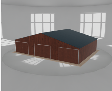Garaż blaszany 11.5x8.5m trzystanowiskowy
  dwuspadowy Ciemny orzech