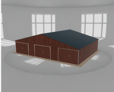 Garaż blaszany 11.5x9m trzystanowiskowy
  dwuspadowy Ciemny orzech