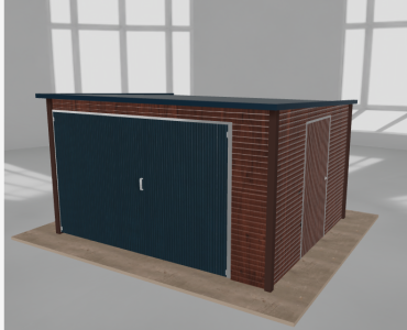 Domek narzędziowy 3.5x3m spad w tył Ciemny orzech