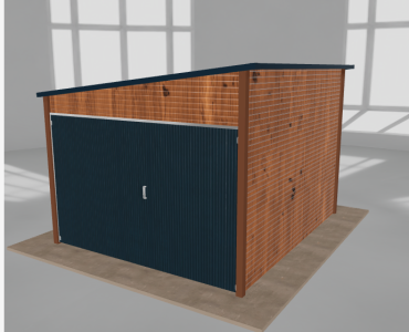 Domek narzędziowy 3x3.5m spad w lewo Złoty dąb