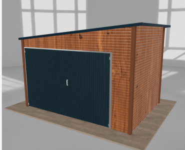 Domek narzędziowy 3.5x2.5m spad w lewo Złoty dąb