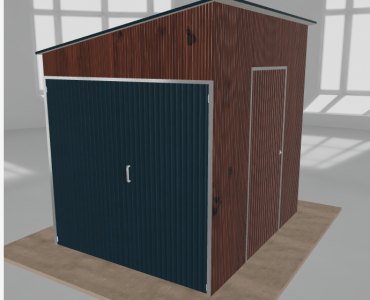 Domek narzędziowy 2x2.5m spad w lewo Ciemny orzech