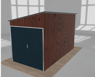 Domek narzędziowy 2x4m spad w lewo Ciemny orzech