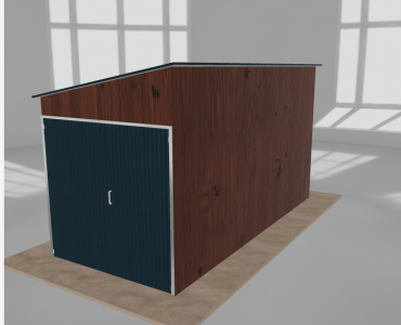 Domek narzędziowy 2x4.5m spad w lewo Ciemny orzech