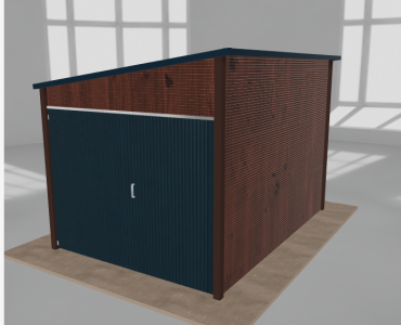 Domek narzędziowy 2.5x3.5m spad w lewo Ciemny orzech