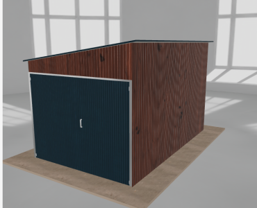 Domek narzędziowy 2.5x4m spad w lewo Ciemny orzech