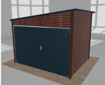 Domek narzędziowy 3x2.5m spad w lewo Ciemny orzech