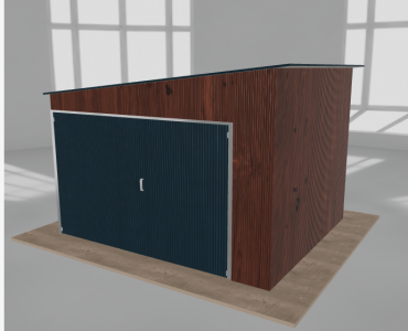 Domek narzędziowy 3.5x3m spad w lewo Ciemny orzech