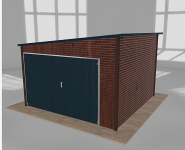Domek narzędziowy 3.5x3.5m spad w lewo Ciemny orzech