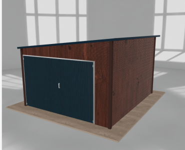 Domek narzędziowy 3.5x4m spad w lewo Ciemny orzech