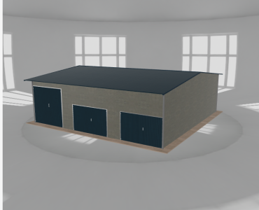Hala stalowa 11x11m dwuspadowa Aluminium