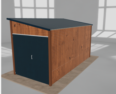 Domek narzędziowy 2x4.5m spad w prawo Złoty dąb