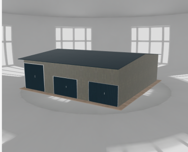 Hala stalowa 11.5x11.5m dwuspadowa Aluminium