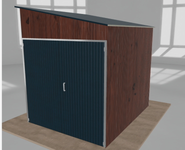 Domek narzędziowy 2x2.5m spad w prawo Ciemny orzech