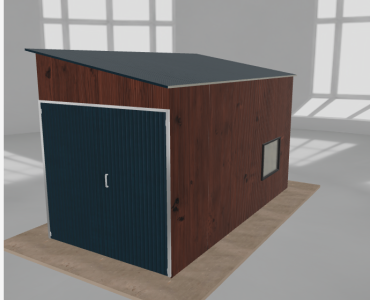 Domek narzędziowy 2x4m spad w prawo Ciemny orzech