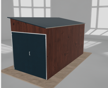 Domek narzędziowy 2x4.5m spad w prawo Ciemny orzech
