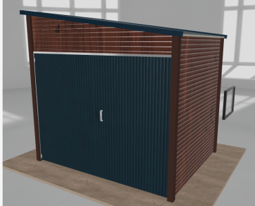 Domek narzędziowy 2.5x2m spad w prawo Ciemny orzech