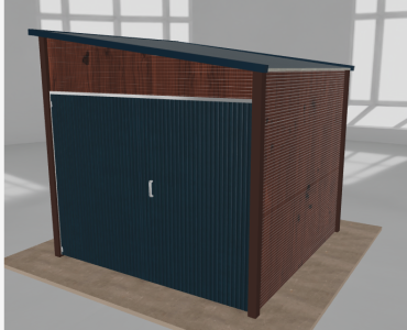 Domek narzędziowy 2.5x2.5m spad w prawo Ciemny orzech