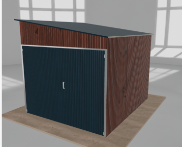 Domek narzędziowy 2.5x3m spad w prawo Ciemny orzech