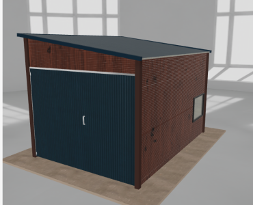 Domek narzędziowy 2.5x3.5m spad w prawo Ciemny orzech
