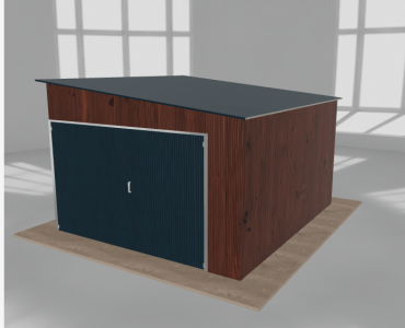 Domek narzędziowy 3.5x4m spad w prawo Ciemny orzech