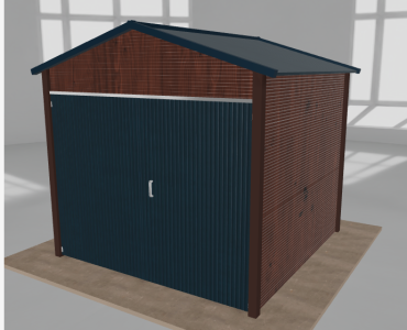 Domek narzędziowy 2.5x2.5m dwuspadowy Ciemny orzech