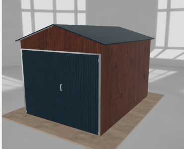 Domek narzędziowy 2.5x3.5m dwuspadowy Ciemny orzech