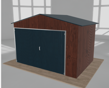 Domek narzędziowy 3.5x2.5m dwuspadowy Ciemny orzech